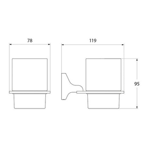 Стакан настенный, хром/матовое стекло  ZZ Iddis Mirro MIRMBG1I45