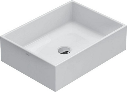 Раковина накладная на столешницу, прямоугольная 500х370хh140мм, без отв.д/смесит., без перелива,  ZZ Globo Forty3 FO050.BI