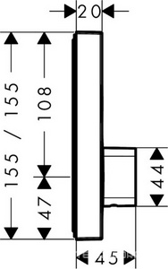 Смеситель д/душа, для 2 потреб., с картриджем регулировки темп.,(встраив. наружняя часть, БЕЗ iBox арт. 01800180, цв. хром),  ZZ Hansgrohe ShowerSelect 15768000