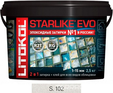 Затирка  BIANCO GHIACCIO S.102  2,5 кг. ZZ Litokol Starlike EVO S102/2,5