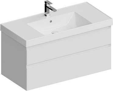 Тумба CUBO -100 см, подвесная, 2 выдвижной ящик , цв. белый XX Kerama Marazzi Cubo CU.100\WHT