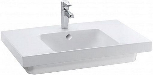 Раковина мебельная 80x50x18,5 см, 1 отв. д/смес., БЕЗ крепежа XX