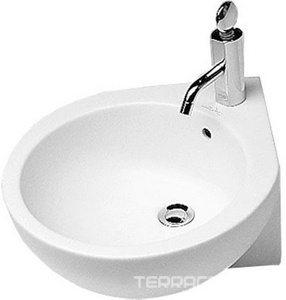 Раковина 460х460мм, с 1 отв. для смесителя, угловая «Правая» (отверстия для крепл. к  стене справа), (крепл. в компл.) You&Me ZZ Hatria You & Me Y0H7