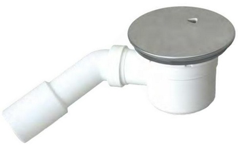 Сифон для поддона, с круглой крышкой сливного отверстия, (цв. хром), для поддонов со сливн. отв. 90мм, WINKIEL/RAWIPLAST ZZ Winkel Rawiplast A407CH50