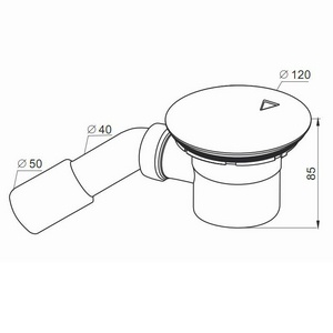 Сифон для поддона, с круглой крышкой сливного отверстия, (цв. хром), для поддонов со сливн. отв. 90мм, WINKIEL/RAWIPLAST ZZ Winkel Rawiplast A407CH50