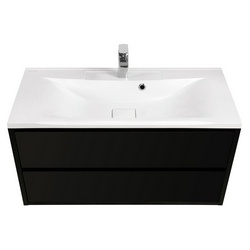 Римини 100 тумба(997*500*445) цвет черный глянец, крепеж в комплекте ZZ