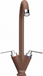 Смеситель Ulgran U-011(307) терракотовый, для кухонной мойки| 18x33x20