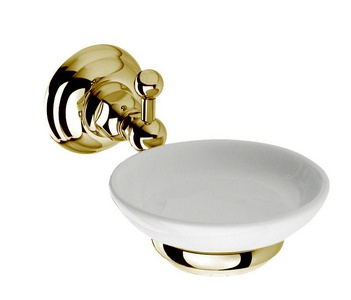 Мыльница настенная (цв. Antique gold/керамик),  ZZтраиваемый на 4 отв. (цв.гальван.золото, ручки El Capitan 69), Tradizionale ZZ Nicolazzi Classica 1487 AG