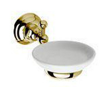 Мыльница настенная (цв. Antique gold/керамик),  ZZтраиваемый на 4 отв. (цв.гальван.золото, ручки El Capitan 69), Tradizionale ZZ Nicolazzi Classica 1487 AG