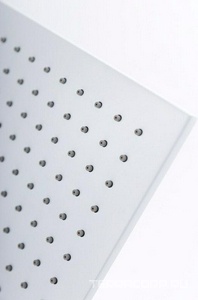 Душ верхний, стационарный, квадратный 250х250мм, G 1/2, антикальц., стеновой кронштейн 350мм, (латунь цв.белый матовый), Cezares ZZ Cezares Porta PORTA-TDDQ-BIO