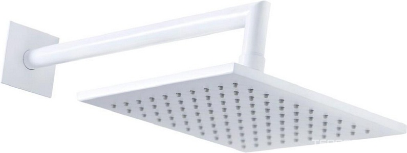 Душ верхний, стационарный, квадратный 250х250мм, G 1/2, антикальц., стеновой кронштейн 350мм, (латунь цв.белый матовый), Cezares ZZ Cezares Porta PORTA-TDDQ-BIO