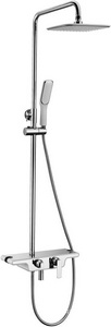 Душевая стойка для ванны, верхний душ, ручной душ, поворотный излив, хром Lemark Tropic LM7006C
