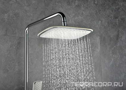 Душевая стойка для ванны, верхний душ, ручной душ, поворотный излив, хром Lemark Tropic LM7006C