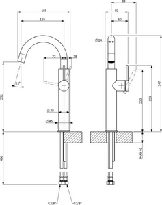 Смеситель для раковины, Высокий, без д/к, (цв.хром),  ZZ Villeroy & Boch Dawn TVW10611915361