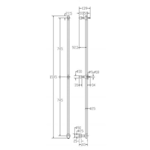 Полотенцесушитель электр. 516-50x1545-1490+кнопка on/off Oil Rubbed Bronze ZZ Margaroli Acrobaleno 516-50x1545-1490+кнопка on/off Oil Rubbed