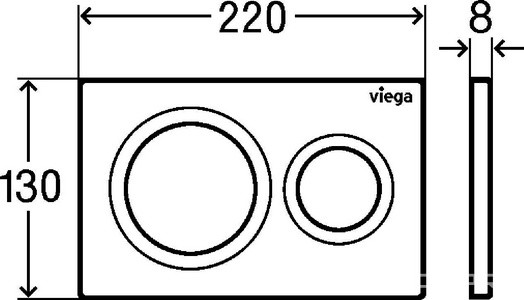 Панель смыва для унитазов Visign for style 20, пластик, цвет альпийский белый ZZ Viega Prevista 773793