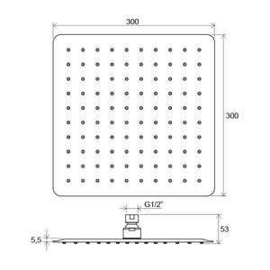 Тропический верхний душ Slim Chrome X07P016 300 мм квадратный 982.00 Ravak Универсал X07P016