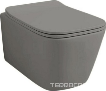 Унитаз подвесной 36х52см, безободковый, БЕЗ сиденья, крепёж в компл., (цв. grey olive),  ZZ ArtСeram A16 ASV003 15;00