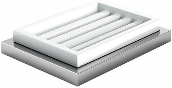 Мыльница настольная на мелалл.подставке, (цв.хром, керамика),  ZZ IBB Xoni XO 21 CRO