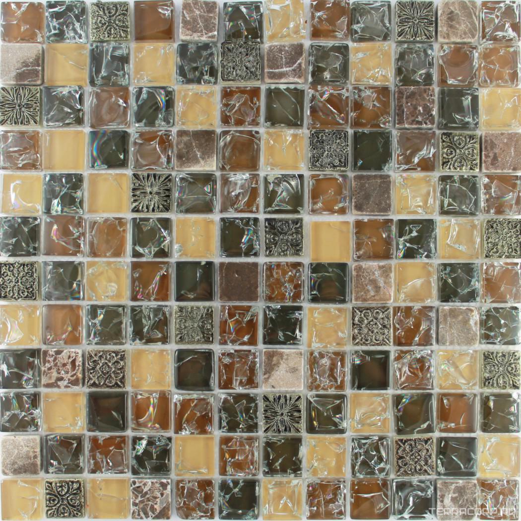 Мозаика Мастера Керамики Glass & Stone Мозаика FXD010 комбинированная (чип 23x23) ZZ30x30 Комбинированный, фото 3