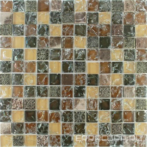 Мозаика Мастера Керамики Glass & Stone Мозаика  FXD010 комбинированная  (чип 23x23) ZZ30x30 Комбинированный 