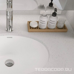 Раковина встраиваемая в столешницу снизу, овальная 535х400мм, без отв. д/смесит., с переливом, крепеж в компл., (цв. белый),  ZZ Sanitana Anadia S10060630500000