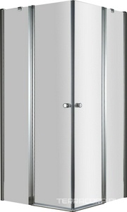 Душевой уголок 900х900хh1950мм, квадрантый, 2 распашные двери с 2-мя неподв.сегментами, (стекло прозр. 6мм, фурнит. цв.хром),  ZZ Cezares Elena ELENA-A-22-90-C-Cr