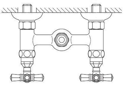 Смеситель для душа (выход воды 3/4 и 1/2), (цв. бронза),  ZZ Nicolazzi Teide Four 1925 BZ 45