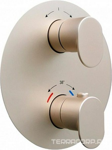 Встраиваемый термостатический смеситель для душа  с регулировкой температуры, золотой атласный ZZ Kerama Marazzi OLE 67638EKM.M0.071