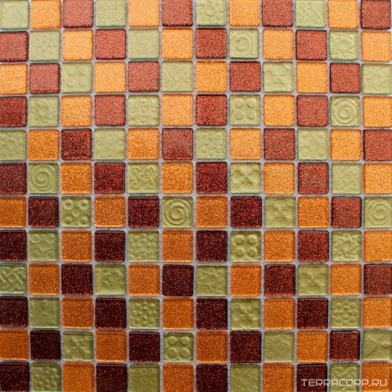 Мозаика Мастера Керамики Glass Мозаика F18.48.55 (чип 23x23) 30х30 Комбинированный, фото 3