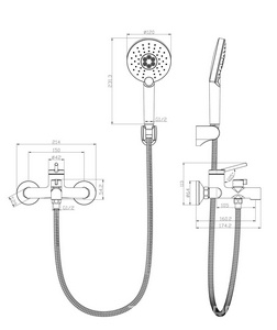 Смеситель для ванны с коротким изливом, хром Lemark Minima LM3814C