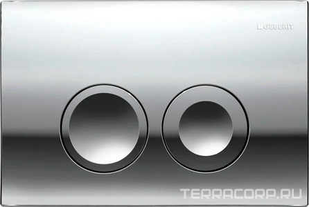 Инсталляция для подвесн.унитаза, клавиша двойной смыв  21 хром, удлиненный крепеж ( 50см.) KL Geberit Delta 458.122.21.1