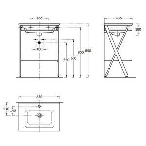 Металлическая структура PIANO Next напольная 65, черная матовая ZZ Kerama Marazzi Piano Next PIA.N.65\BLK