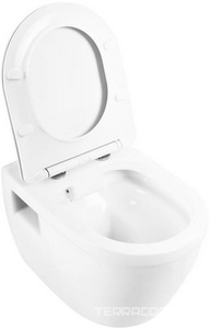 Унитаз подвесной, безободковый, 524x366x345мм, сиденье с микролифтом в компл.,  BelBagno Loto BB070CHR/SC