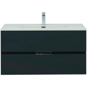 Тумба подвесная 100 см с 2 ящиками, без раковины арт.254365, цвет антрацит Aquanet Алвита 277519