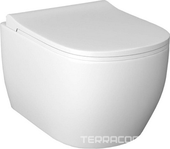Унитаз подвесной Rondo безободковый с сиденьем микролифт в компл., 510x360x360 мм, белый ZZ Turavit RONDO RND 5512+RONDO /(0421)/2403