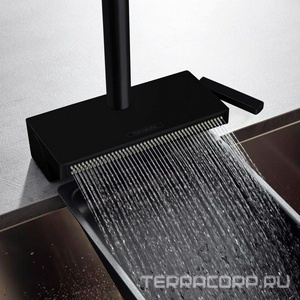 Смеситель для кухни,170, с вытяжным душем, 3jet, sBox, (цв.матовый черный),  ZZ Hansgrohe Aquno Select M81 73831670