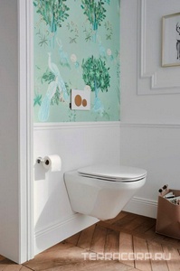 Унитаз подвесной, безободковый, крепления в комплекте, БЕЗ крышки E77168-0 Jacob Delafon Modern life E77725-0