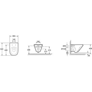 Унитаз подвесной, безободковый, крепления в комплекте, БЕЗ крышки E77168-0 Jacob Delafon Modern life E77725-0