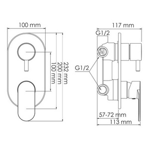 Смеситель для ванны с душем Wasserkraft Mindel 8571 С ВНУТРЕННЕЙ ЧАСТЬЮ панель+встр.мех., керам. перекл. и картридж белый.Soft-touch  ZZ Wasserkraft Универсал 8571