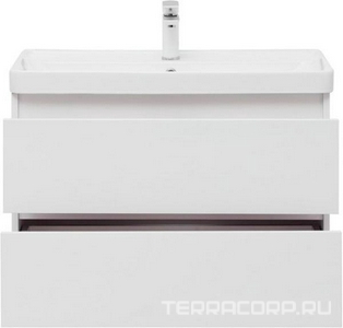 Тумба подвесная  80 см с 2 выдвижных ящиками, без раковины Ирис-80 см. арт.301805, цвет белый Aquanet Вега 308334