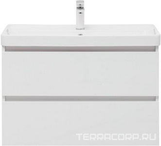 Тумба подвесная  80 см с 2 выдвижных ящиками, без раковины Ирис-80 см. арт.301805, цвет белый Aquanet Вега 308334