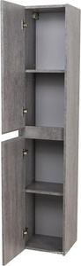 Шкаф подвесной с двумя распашными дверцами, ПЕТЛИ СЛЕВА, две полки внутри, 300х330хh1600мм, (цв.Cemento Grigio),  ZZ BelBagno Kraft KRAFT-1600-2A-SC-CG-L