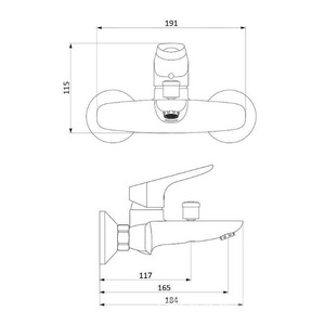 Смеситель для ванны и душа , с установочным комплектом, БЕЗ аксессуаров Damixa Jupiter 771000001