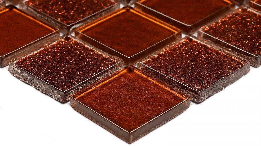 Мозаика Bonaparte Мозаика стеклянная Shine Brown (25x25x4) 30x30 Комбинированный, фото 4