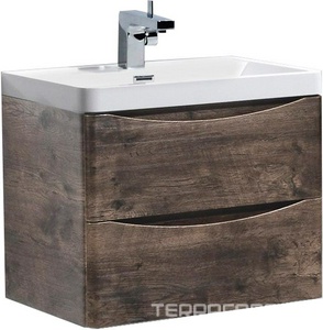 База под раковину подвесная с двумя выкатными ящиками, 600х420хh450мм, без раковины, (цв.Rovere Moro),  ZZ BelBagno Ancona ANCONA-N-600-2C-SO-RW