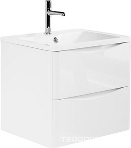 База под раковину подвесная с двумя выкатными ящиками, 800x455x525мм, без раковины, (цв.Bianco Lucido), Acqua ZZ BelBagno ACQUA ACQUA-600-2C-SO-BL