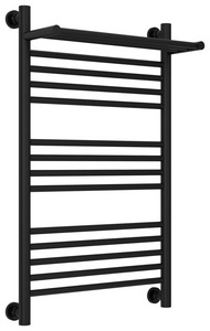 Полотенцесушитель водяной "+ с 1 полкой " 800*500 мм, универсальное подключение,  цвет матовый черный ZZ Сунержа Богема 31-0223-8050