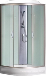 Душевая кабина90х90х215, поддон 13 см, с крышей, четверть круга, стекло матовое 4мм, поддон 13 см, профиль хром, ZZ