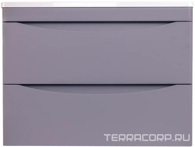 Тумба подвесная для комплекта Style Line  Мини 70 Люкс Plus,69x34,6x50 см, БЕЗ раковины арт. Мини 70х35, цв. серый матовый, ZZ Style Line Бергамо к.т. 565483 тумба